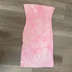 Tiger mist pink tie dye bodycon mini strapless dress womens size small